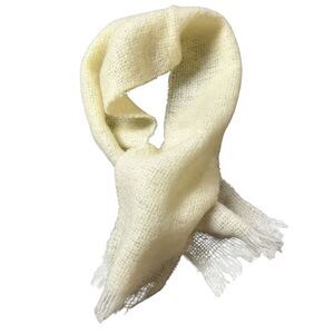 Vtg Creagaran‎ Scarf Mohair Wool Cream Scotland